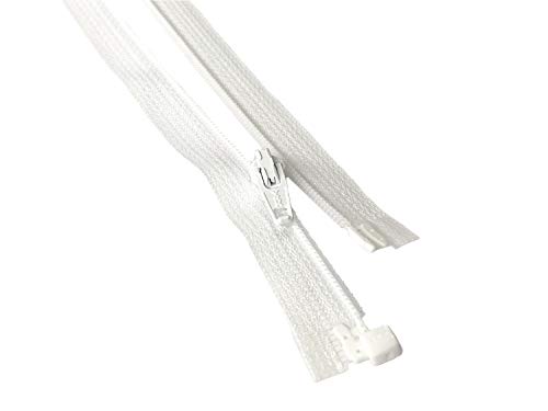 5pcs Ykk Number 3 Nylon Coil Separating Zippers Bulk for Tailor Sewing  Crafts Color White - Made in USA (12 inches) 